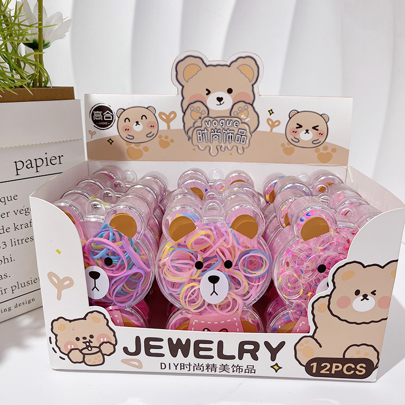 不伤发儿童一次性皮筋彩色小皮筋发圈韩版发绳扎头发成年头饰可爱详情1