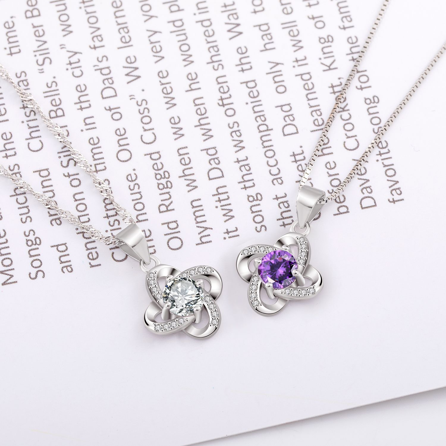 A high-quality imitation D-color moissanite four-leaf clover female pendant with eight hearts and eight arrows from a live-streaming product by a popular influencer on Kuaishou and Douyin pic 70