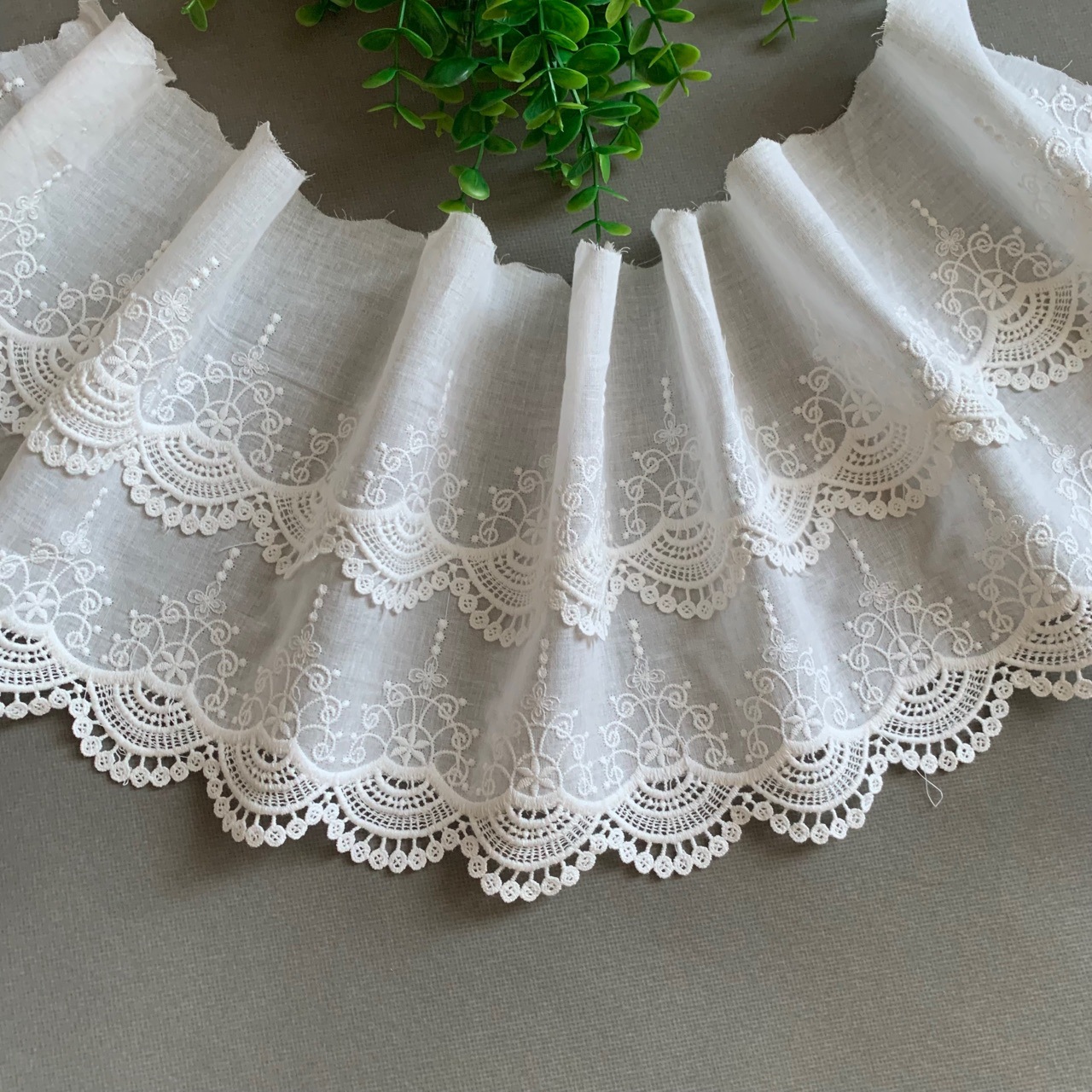 宽21.5cm厂家批发韩日风立体双层绣花镂空花边女装裙摆袖口，领口详情8
