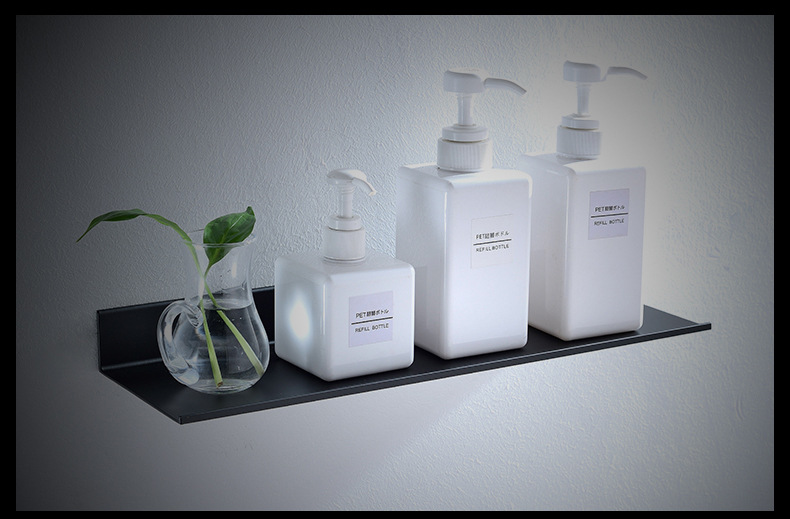 Black bathroom rectangular storage rack, mirror front stand, space aluminum matte bathroom storage rack, 30/40/50/60cm pic 13