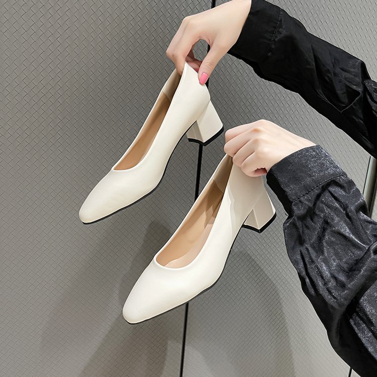 秋季新款女式时装单鞋韩版圆头套脚粗跟高跟单鞋女上班工作鞋子女详情16