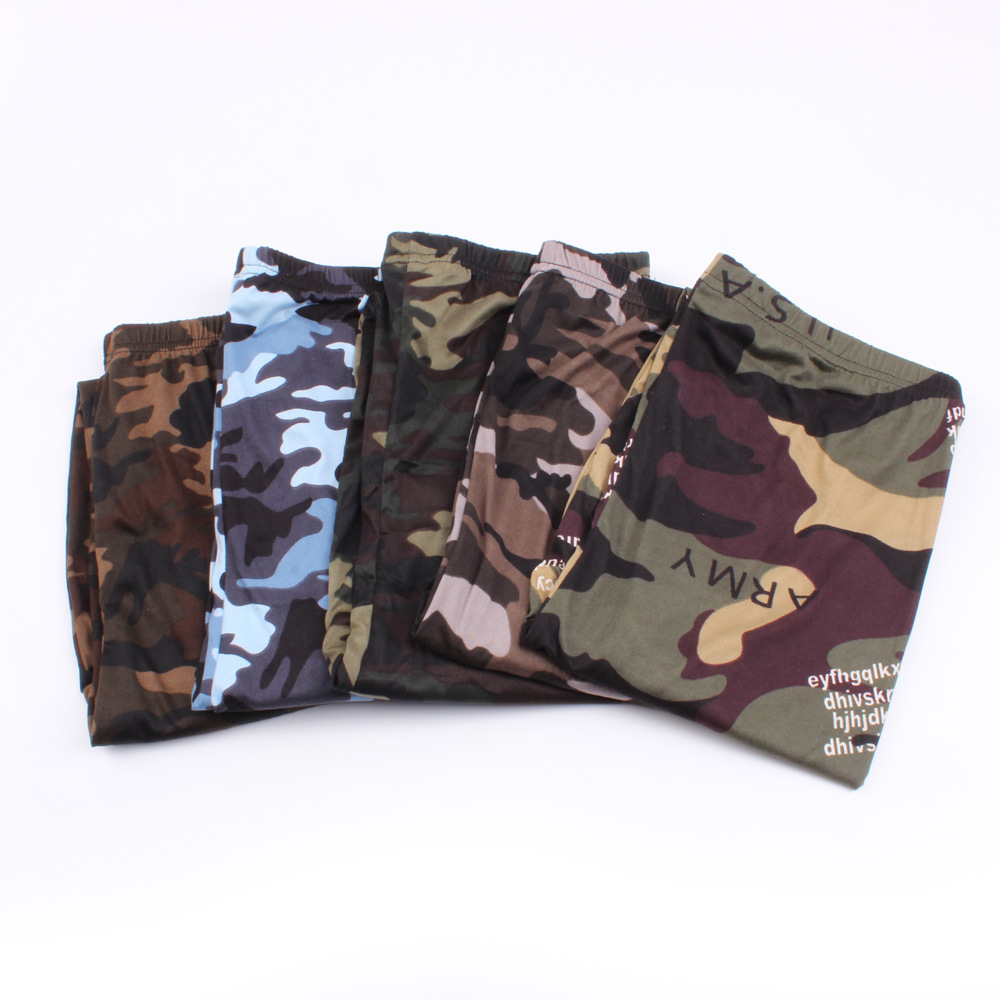 Camouflage leggings, stretch large size camouflage yoga pants, tight nine-inch pants, sports leggings pic 47