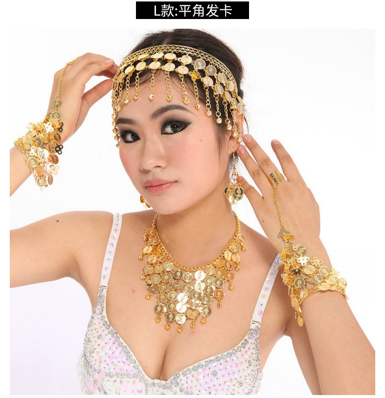 肚皮舞蹈宝石头链发卡发夹印度舞蹈表演出配饰品头箍首饰头饰发箍详情27
