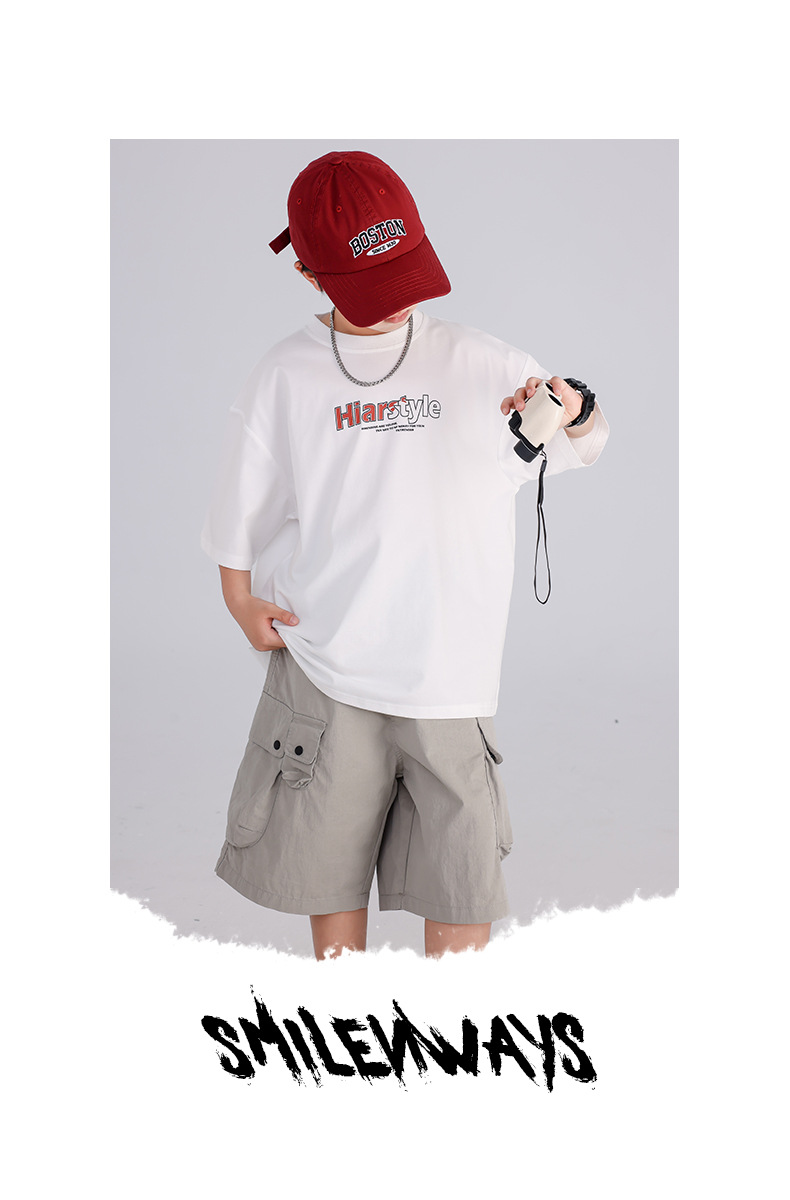 男童夏季凉感短袖白t恤2025新款儿童夏装半袖体恤中大童装上衣潮详情9