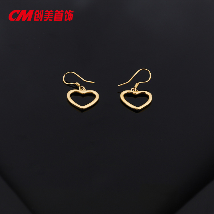Chuangmei Jewelry 24K gold-plated earrings, ear buckles, European and American fashion accessories, earrings, four-leaf clover earrings for women pic 7