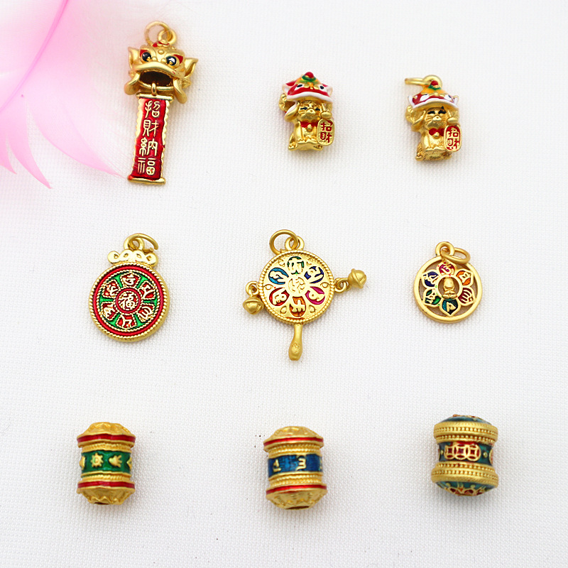 新款藏式手链 网红爆款六字手串纯手工编织diy手绳手搓棉线流苏详情6