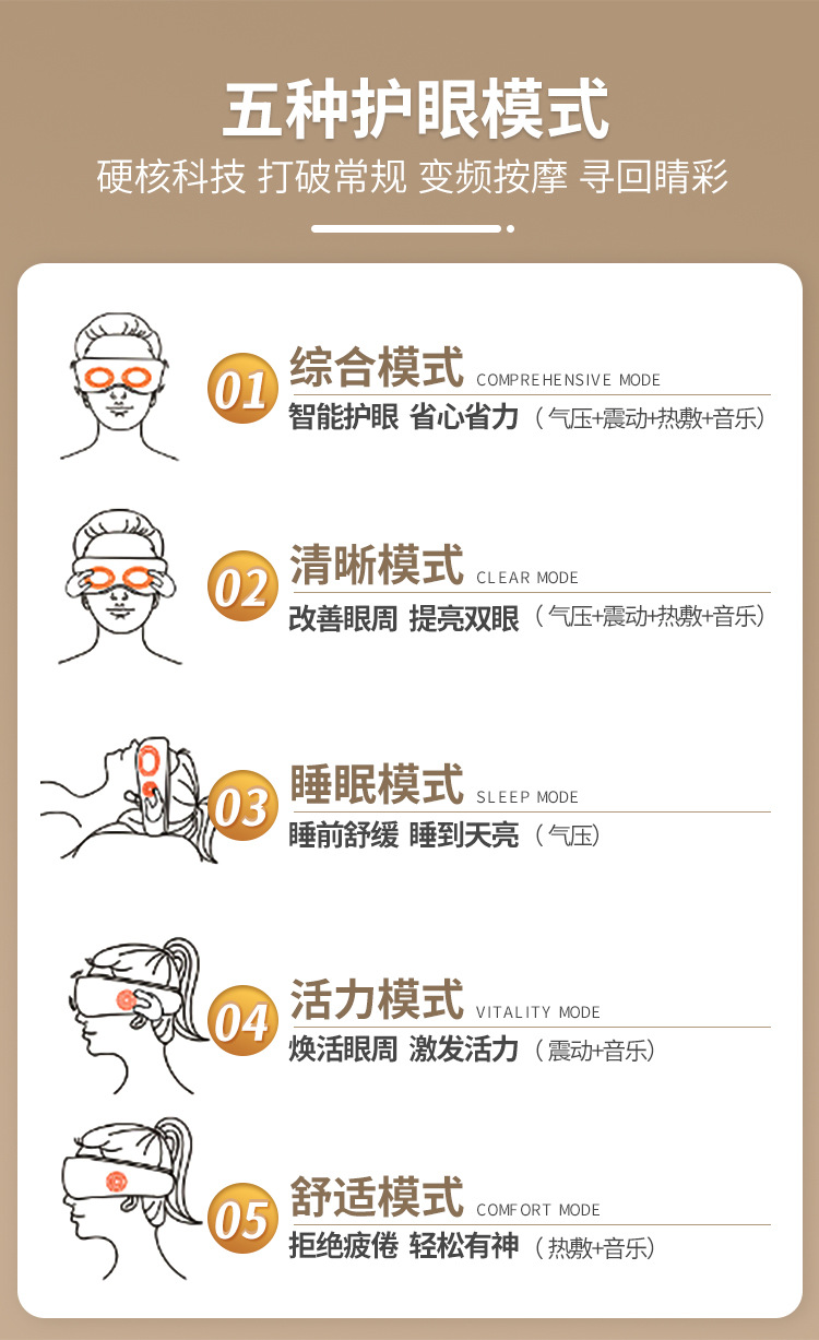 眼部按摩仪缓解疲劳热敷眼罩儿童眼睛护眼仪神器眼部按摩仪详情11