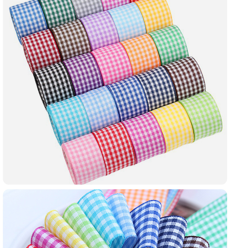 Dingxin checkered Ribbon wholesale, Scottish black, white and red ribbons, DIY bow gift packaging webbing pic 19