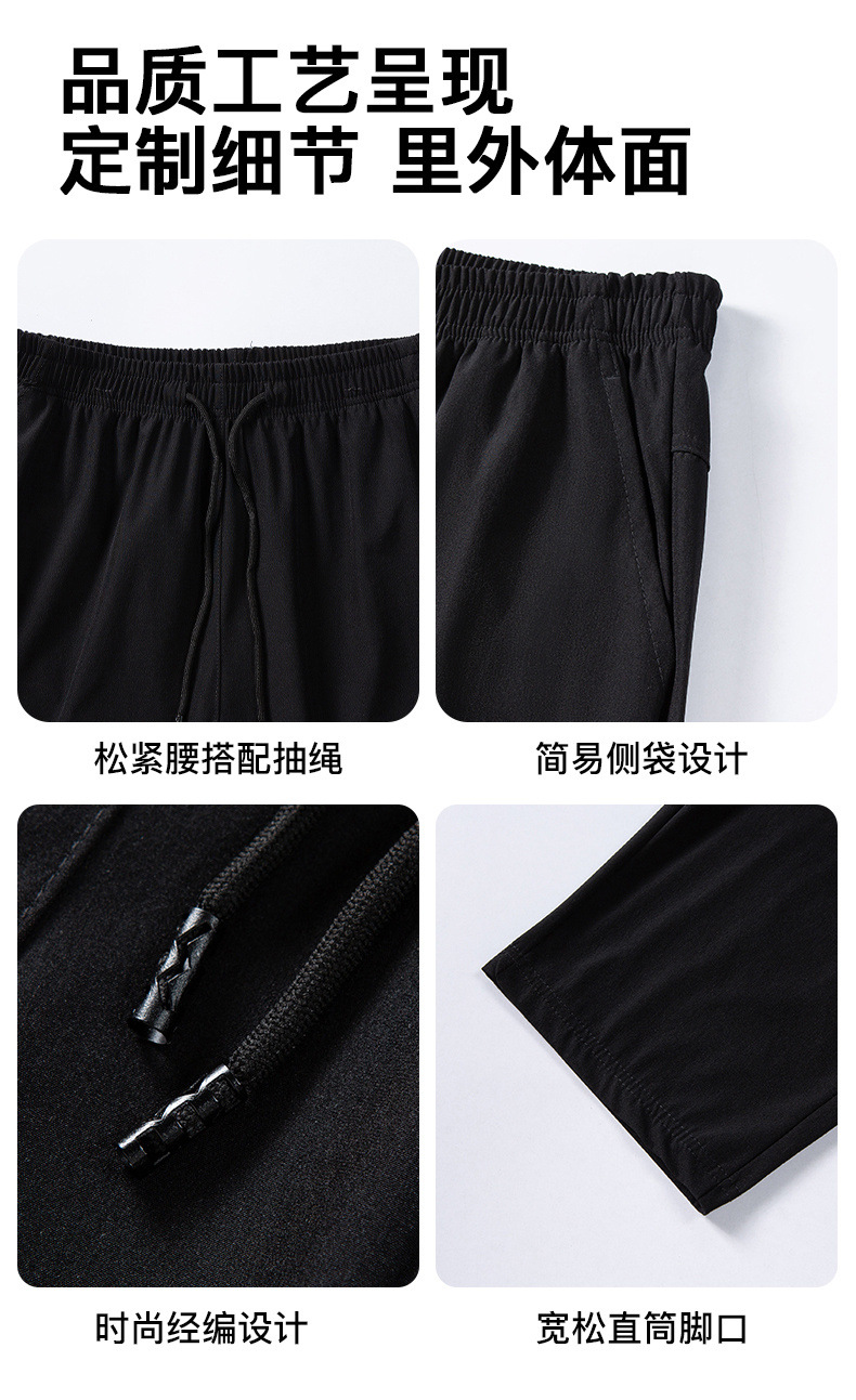 Ice Silk Seven-inch Pants for men 2024 Summer, a thin and trendy brand, loose beach pants for men, sporty and casual shorts for men pic 4
