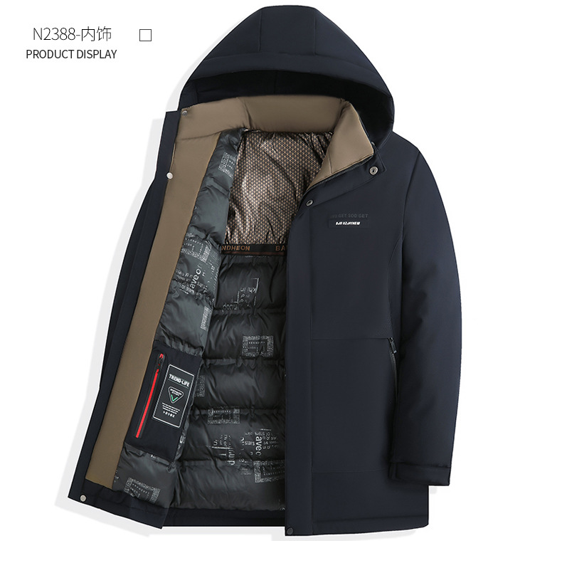 冬季外套男士加厚棉袄保暖商务休闲羽绒棉衣中长款棉服冬装爸爸装详情14