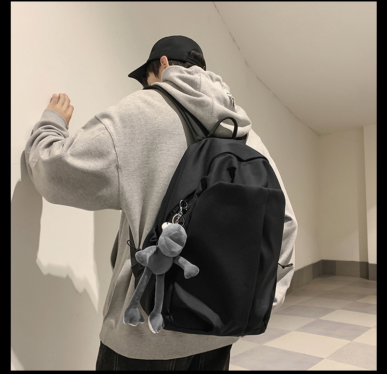 书包男大学生ins潮酷休闲简约大容量双肩包初中生高中生旅行背包详情11