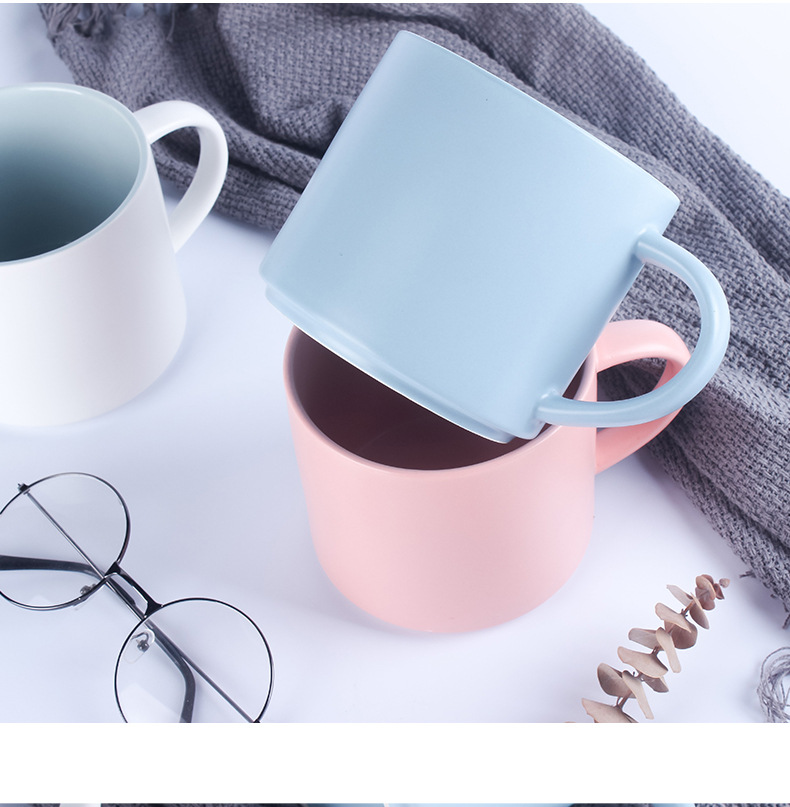 工厂批发马克杯定制印LOGO大口径陶瓷杯雕刻字哑光家用水杯大容量详情9