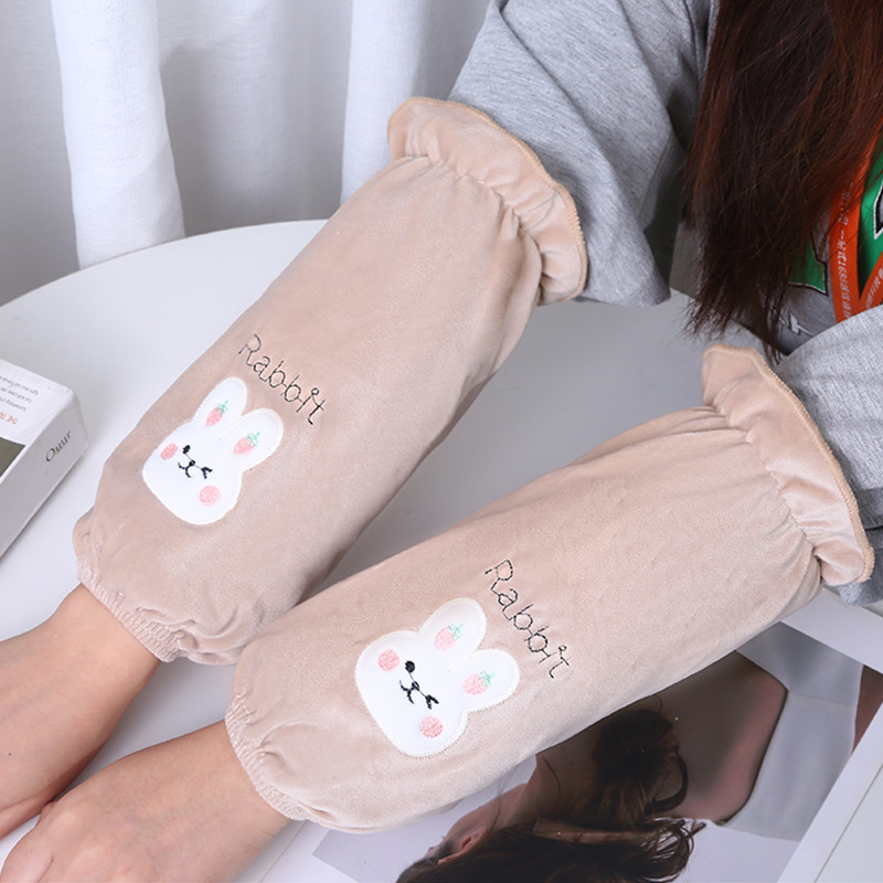 2023新款长款毛绒袖套女秋冬可爱成人套袖防脏护袖办公室袖头工作详情6