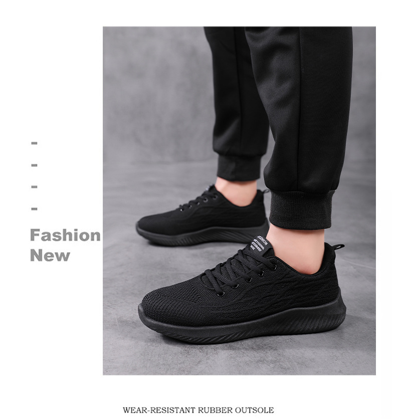 运动鞋男夏季男鞋春秋季跑步鞋2024新款黑色网面男士休闲工作鞋子详情19