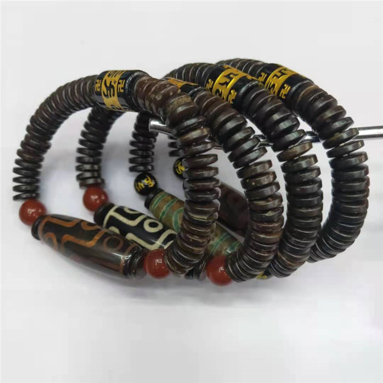 Guangshun Jewelry Coconut Shell Sky Pearl Agate Bracelet Wholesale Tibetan-style Nine-eye Sky Pearl Fortune Bracelet Factory Direct Sales pic 3