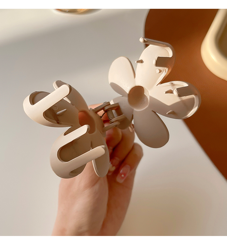 韩版奶茶色大号后脑勺抓夹少女盘发发夹鲨鱼夹子优雅气质发卡发饰详情14