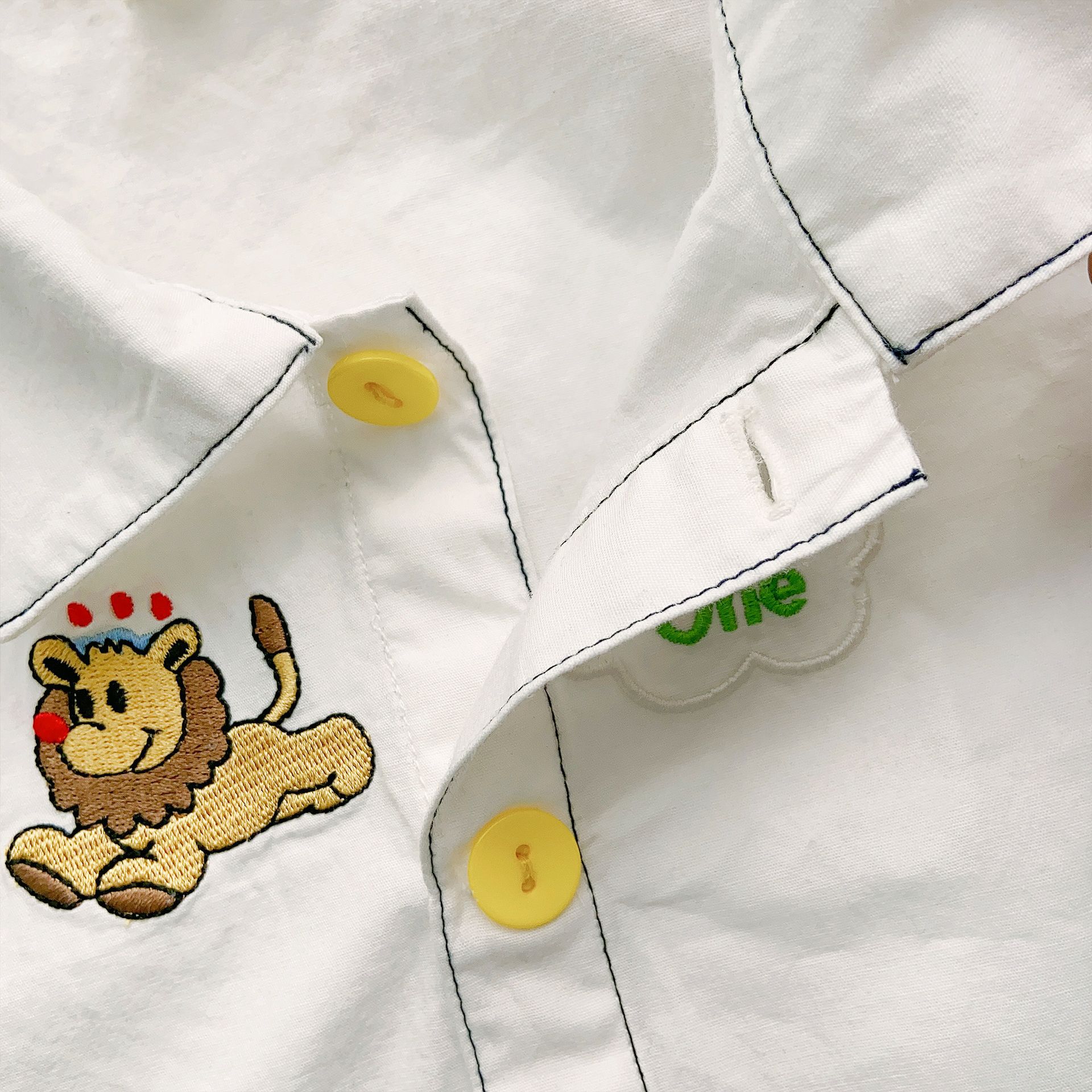 儿童衬衣23夏婴儿衬衫刺绣翻领衬衫男宝宝女宝宝上衣春款潮款童装详情13