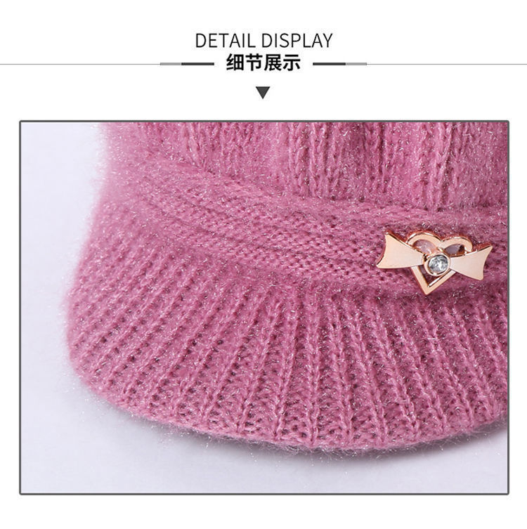 冬天保暖南瓜帽女加绒加厚奶奶毛线帽中老年人针织帽老太太帽子详情15