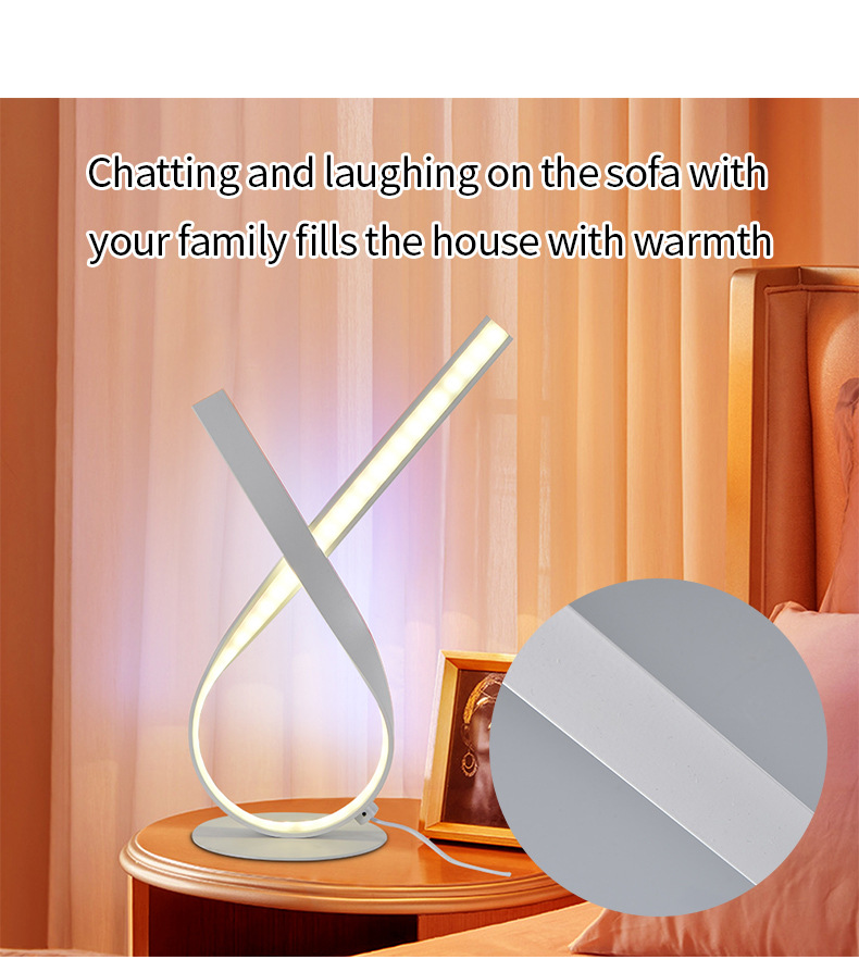 Creative, fashionable and personalized desk lamp for foreign trade, simple, romantic and warm bedroom, remote control dimming, smart APP, color-changing light RGB pic 11