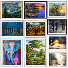 New 5d diamond painting full diamond diy cross-border sunflower landscape tiger animal figure framed decorative canvas painting pic 15