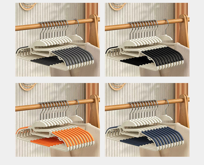 衣架加粗款无痕晾衣架宽肩防滑新款晾晒衣撑子塑料家用成人衣服架详情4