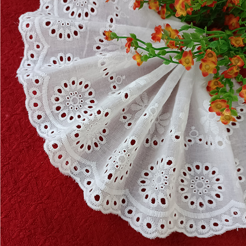 纯棉布镂空棉线刺绣蕾丝花边 女装童装配饰棉布花边辅料 源头现货详情9