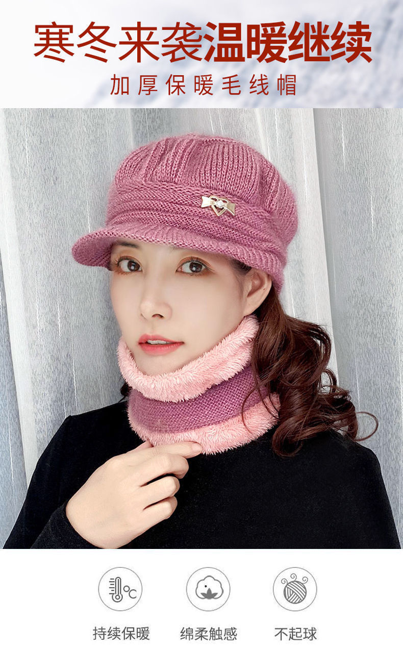 冬天保暖南瓜帽女加绒加厚奶奶毛线帽中老年人针织帽老太太帽子详情2