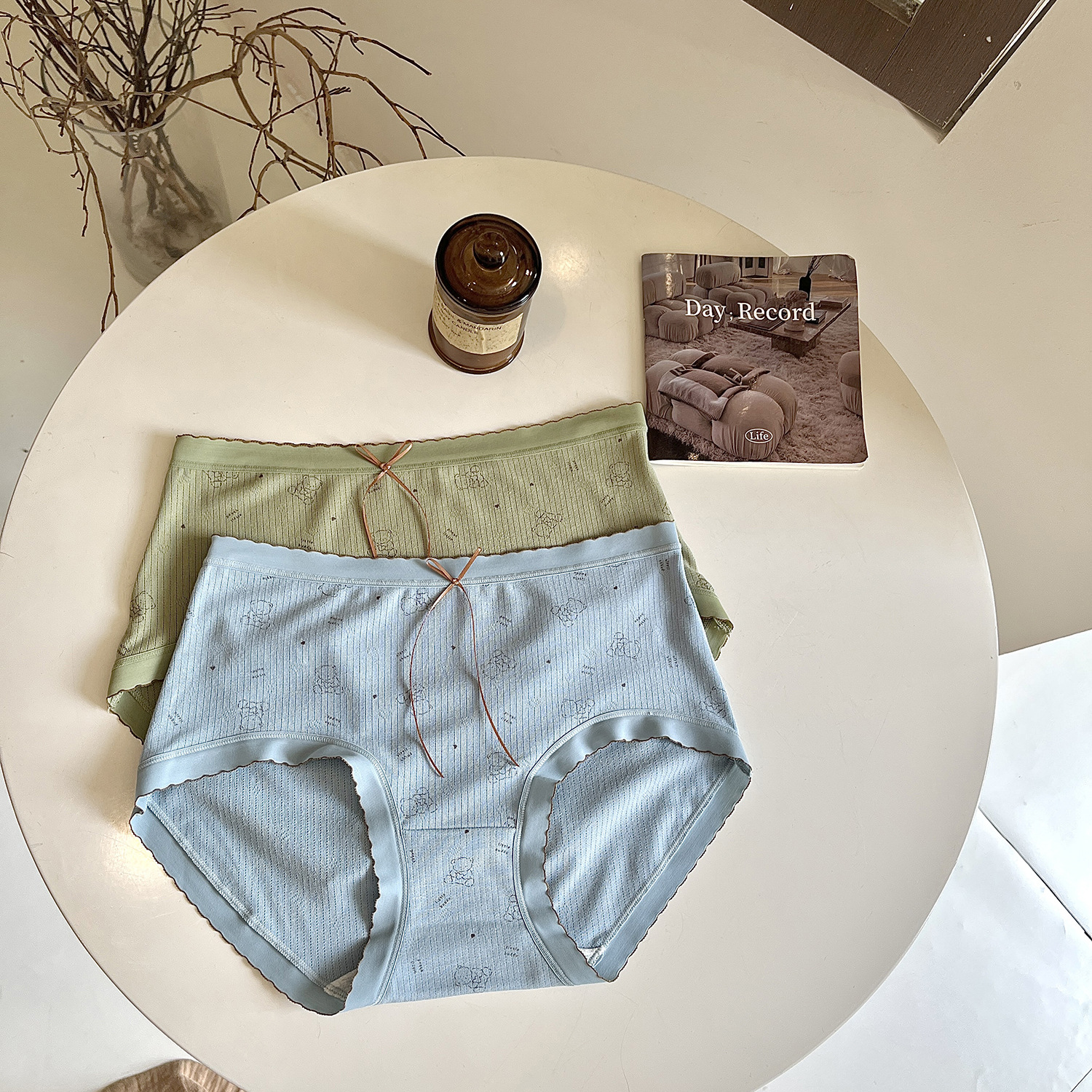 日系无感抑菌裆内裤少女学生蝴蝶结可爱中腰提臀舒适女士三角裤头详情21