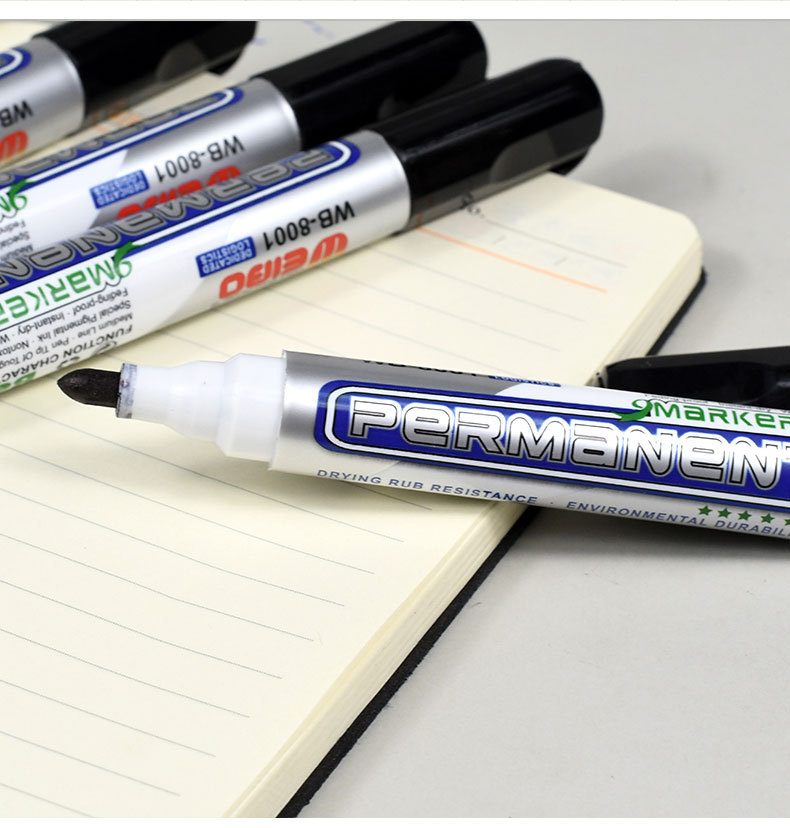 Weibo Large-head black oil-based marker pen, large-capacity waterproof and non-fading large-head signature pen pic 11