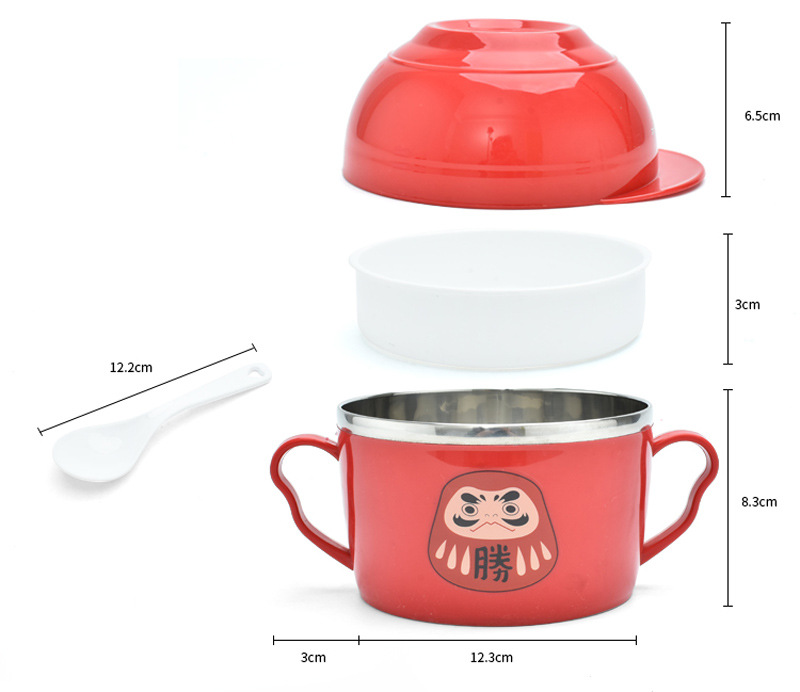 不锈钢快餐杯泡面杯带盖卡通日式泡面碗学生饭盒便当盒提锅详情27