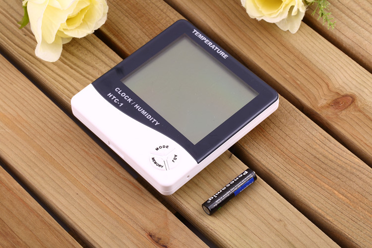 HTC-1大屏幕家用温度计温湿度计高精度室内电子温度计带电子闹钟详情31