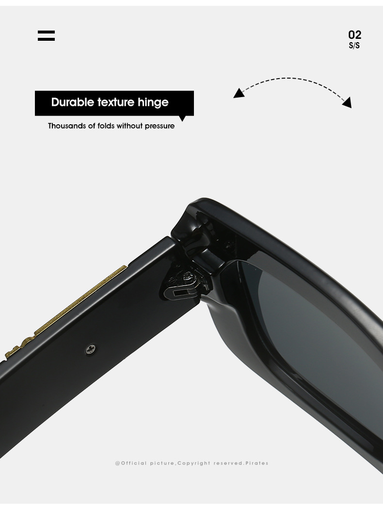 2023跨境新款方框太阳镜 欧美时尚简约品牌设计师百搭街拍墨镜女详情14