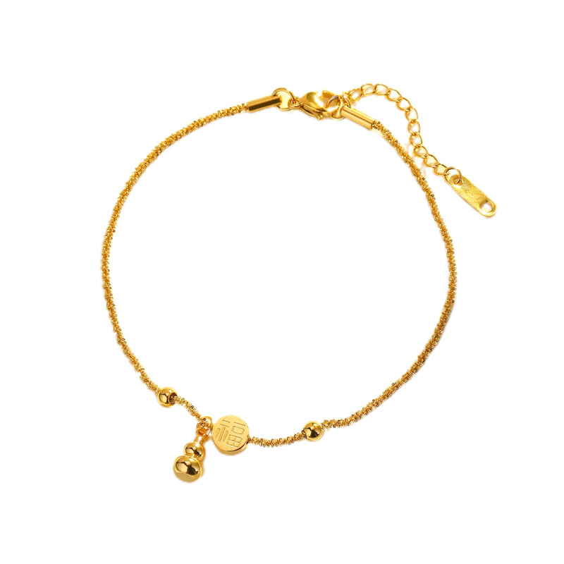 爆款新中式福字葫芦脚链女钛钢不掉色高级感轻奢气质脚饰露脚踝女详情5