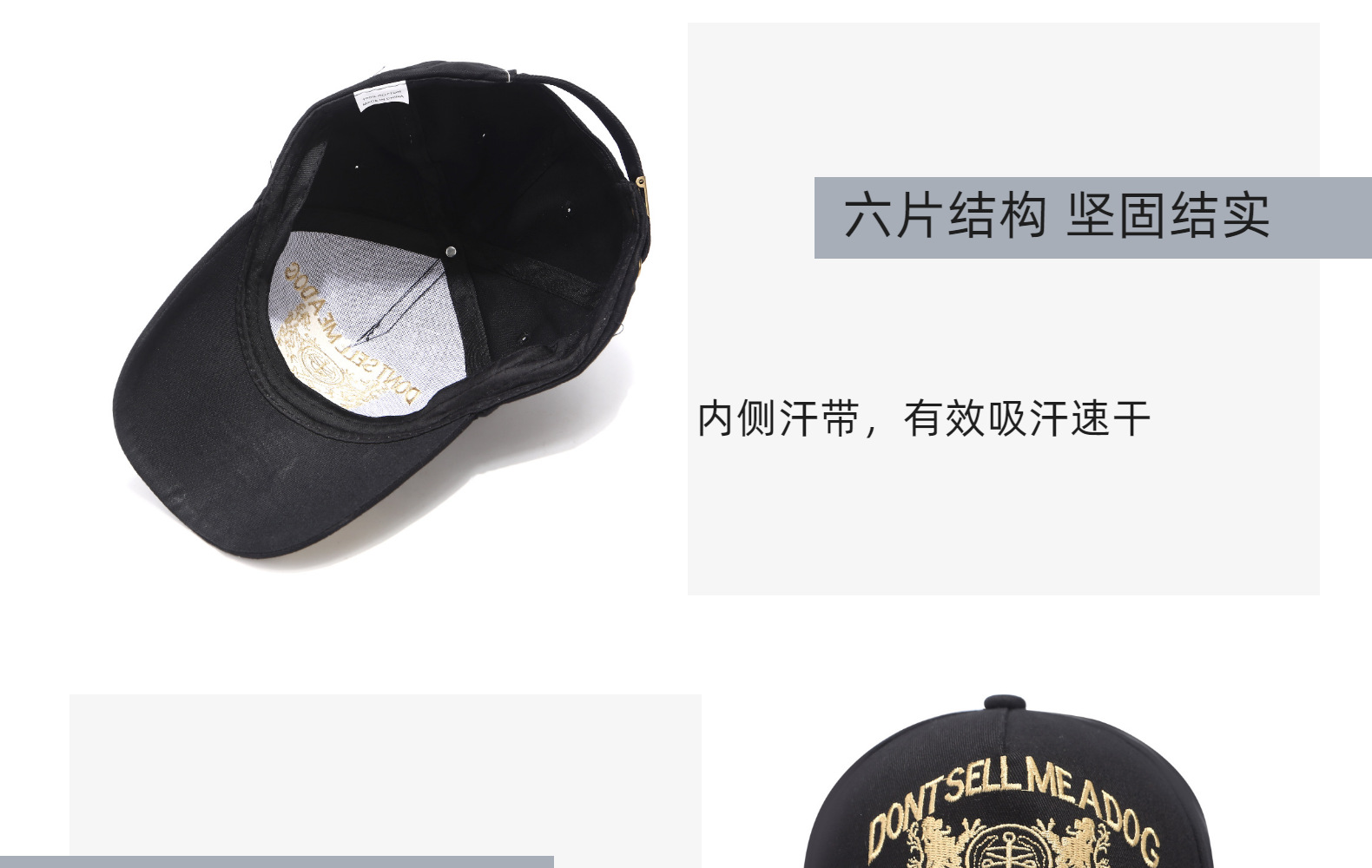 新款帽子男士夏天麦穗刺绣棒球帽女休闲双狮鸭舌帽户外遮阳太阳帽详情6