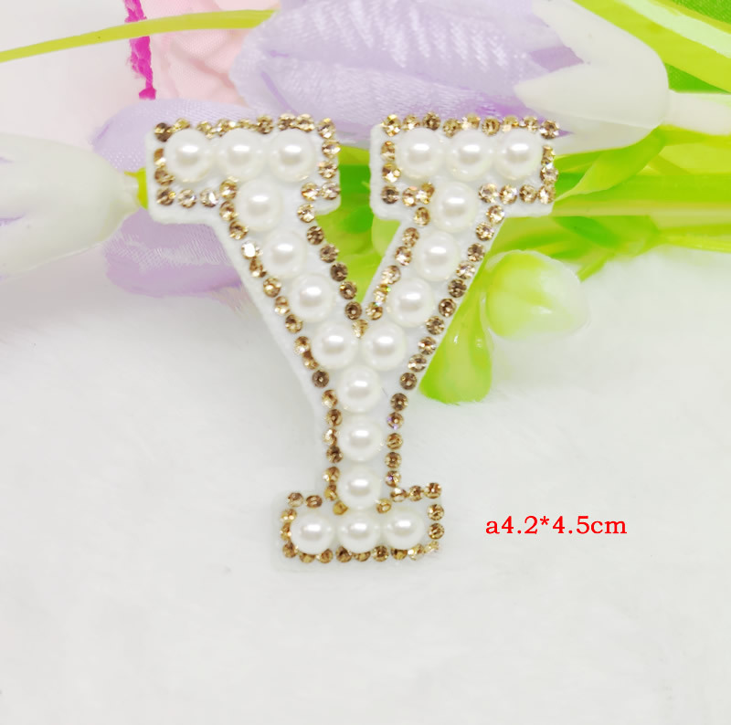 Cross-border hot diamond English pearl letter fabric pasted clothing accessories with adhesive backing 5mm pearl decoration factory DIY nail pearl wholesale pic 56