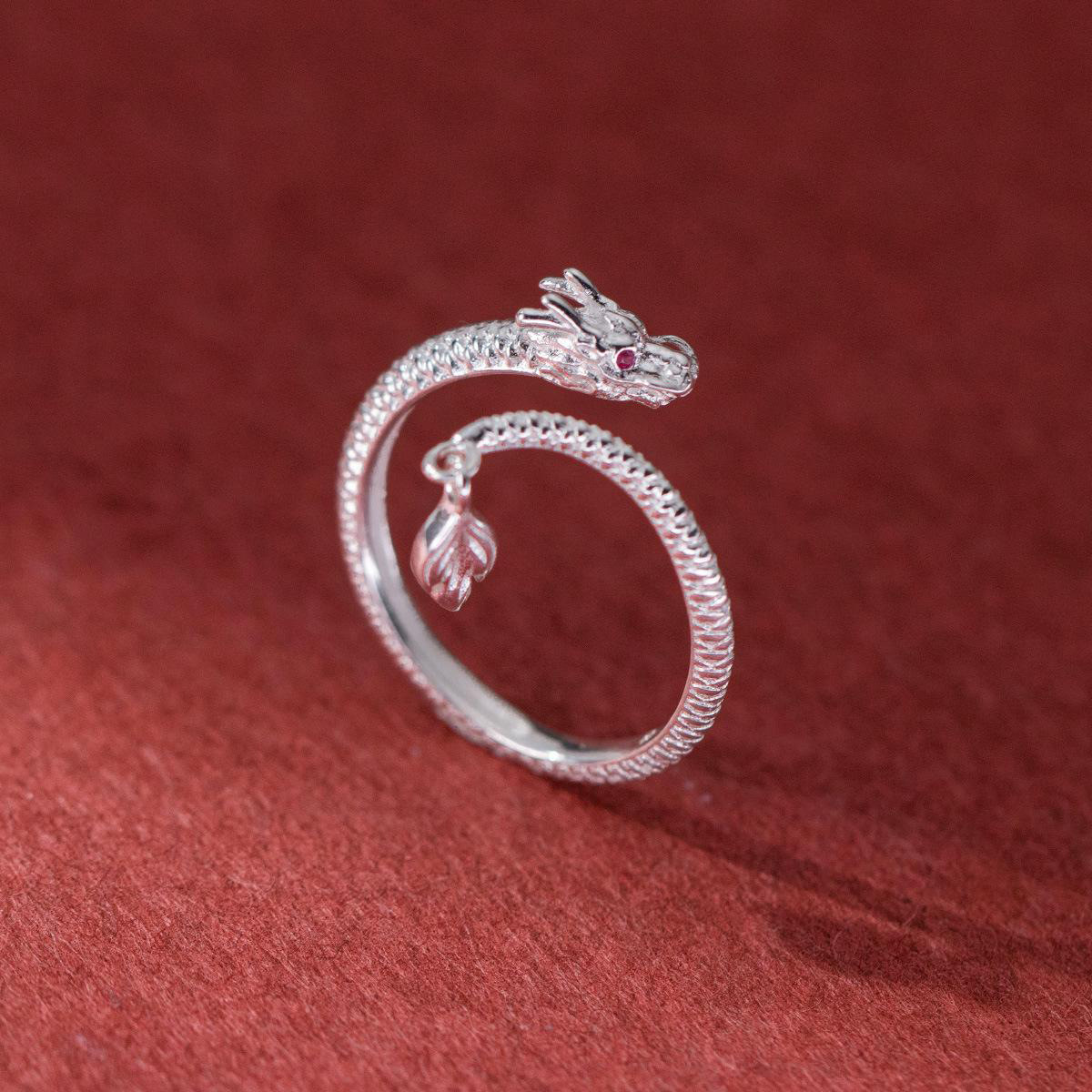 抖音直播货源批发新款神龙摆尾戒指本命年生肖龙情侣款对戒指环国潮商品详情4