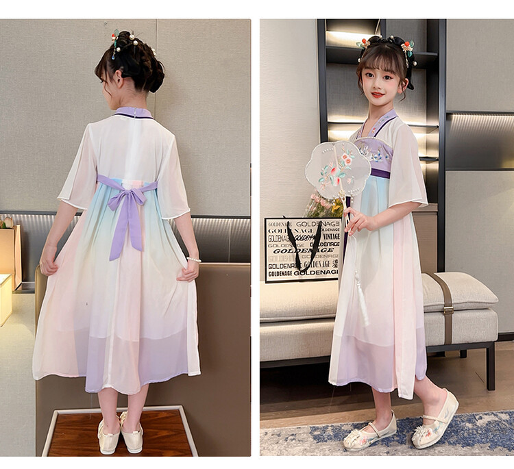 汉服女童春薄款中国风襦裙连衣裙古装超仙春季小女孩儿童唐装批发详情40