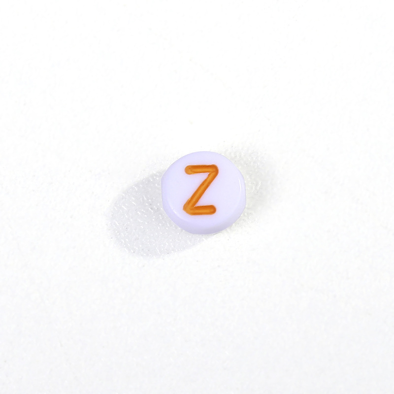 DIY字母珠4*7mm白底彩字混色混字母亚克力珠散珠饰品配件详情1