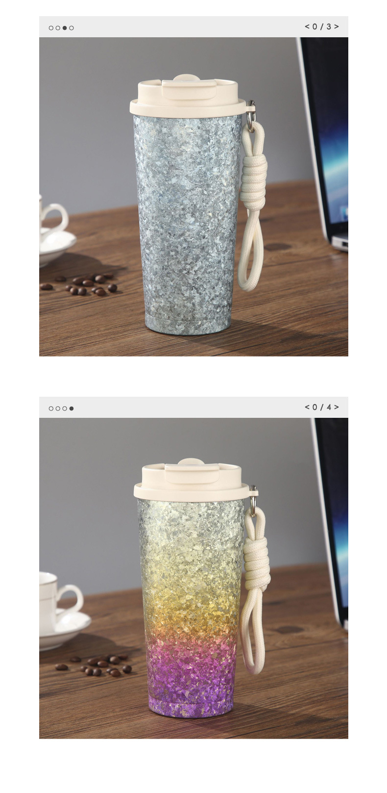 纯钛保温咖啡杯精致手提随行杯钛金双饮保温杯商务办公礼品杯批发详情16