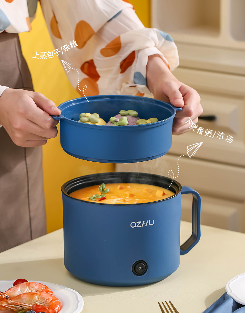 礼品电煮锅多功能一体锅学生宿舍小型电热锅上蒸下煮一人食电火锅详情21