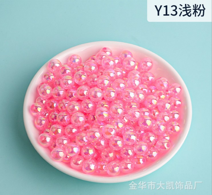 New macaron-colored camellia beads perforated solid rose loose beads diy beading material resin accessories pic 38