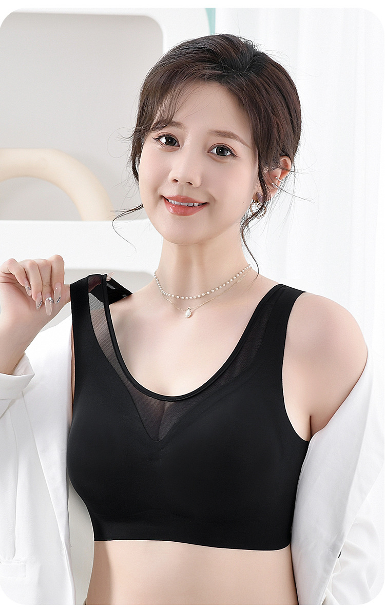 无痕美背无钢圈固定杯内衣女士大码背心式文胸聚拢上托收副乳罩杯详情16