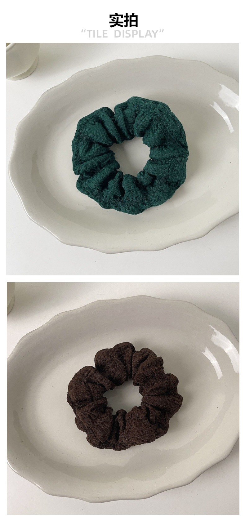 A retro French large intestine hair band for a woman with a simple and elegant ponytail bun. A hair tie, hair band, hair band and hair accessory for a woman pic 11