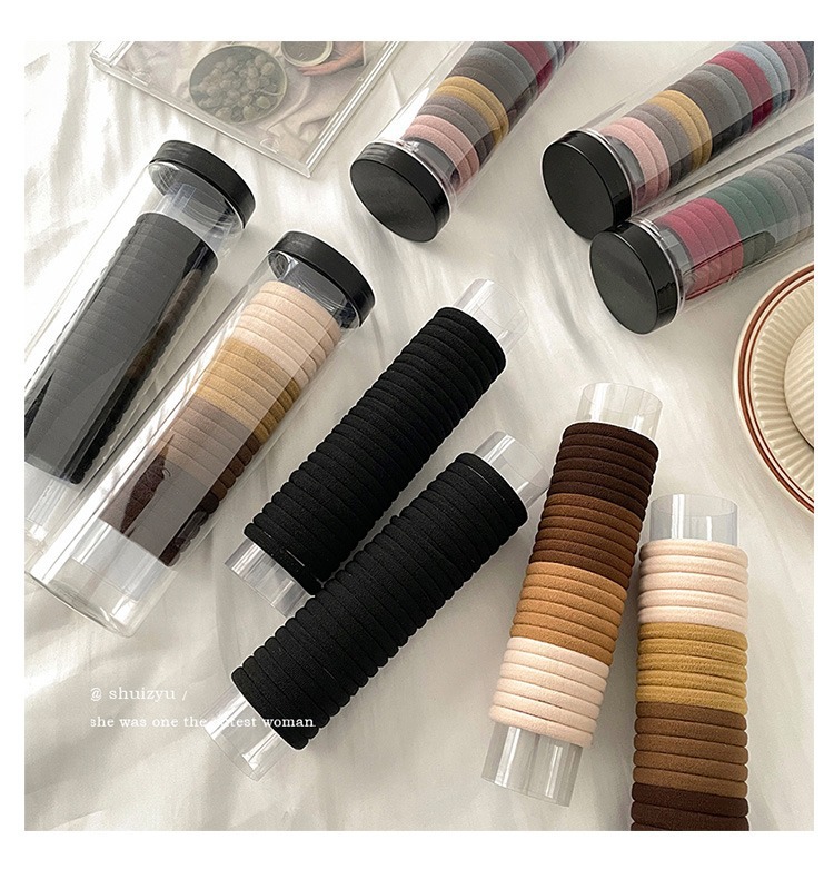 橡皮筋女扎头女生头绳发圈发绳高弹力耐用黑色儿童不伤发大人皮套详情32