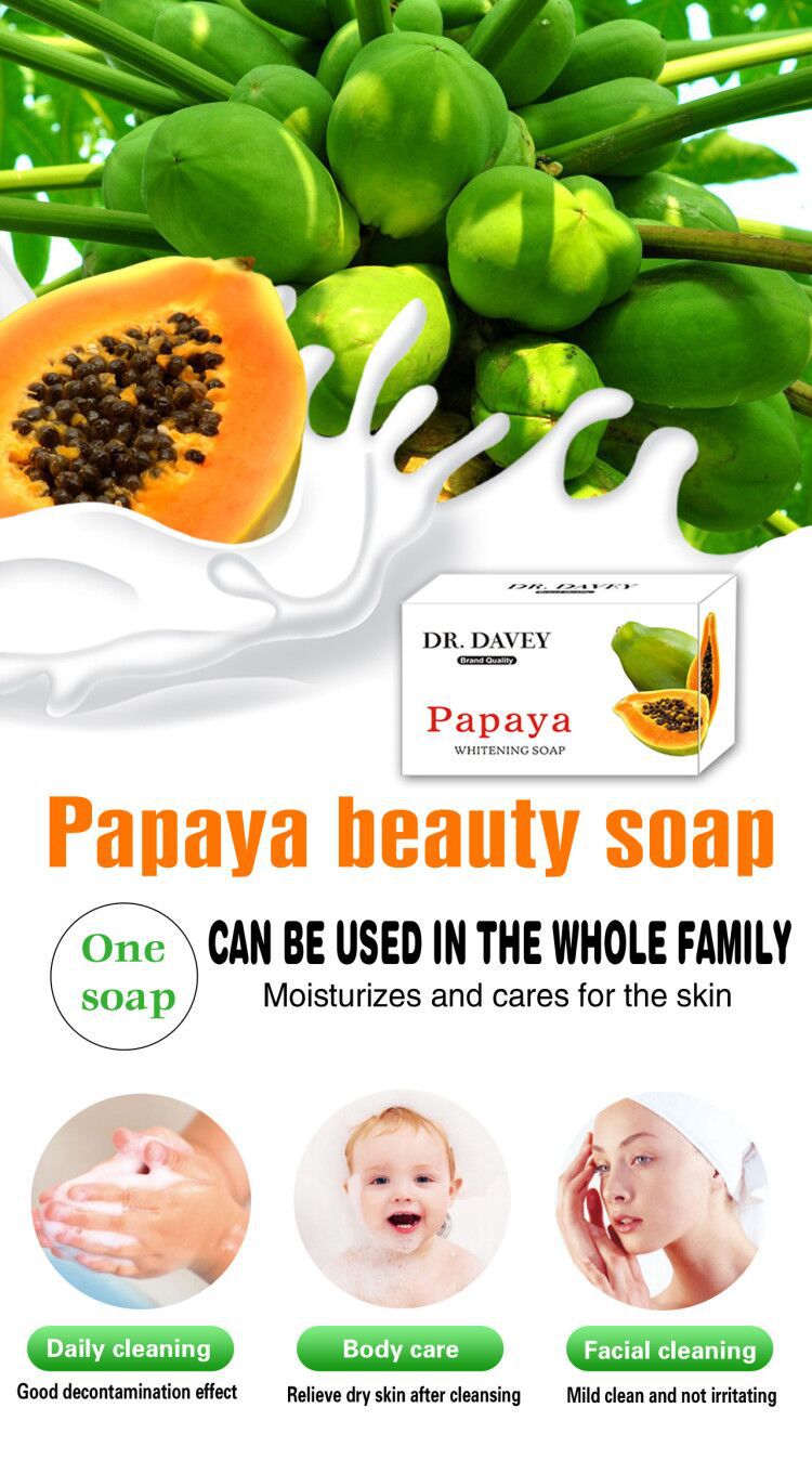DR.DAVEY Papaya face and body beauty soap Davey Hydrating Papaya Handmade Soap pic 3