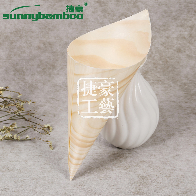 日韩创意木甜筒咖啡店一次性零食包装 木皮蛋卷容器冰激凌包装详情10