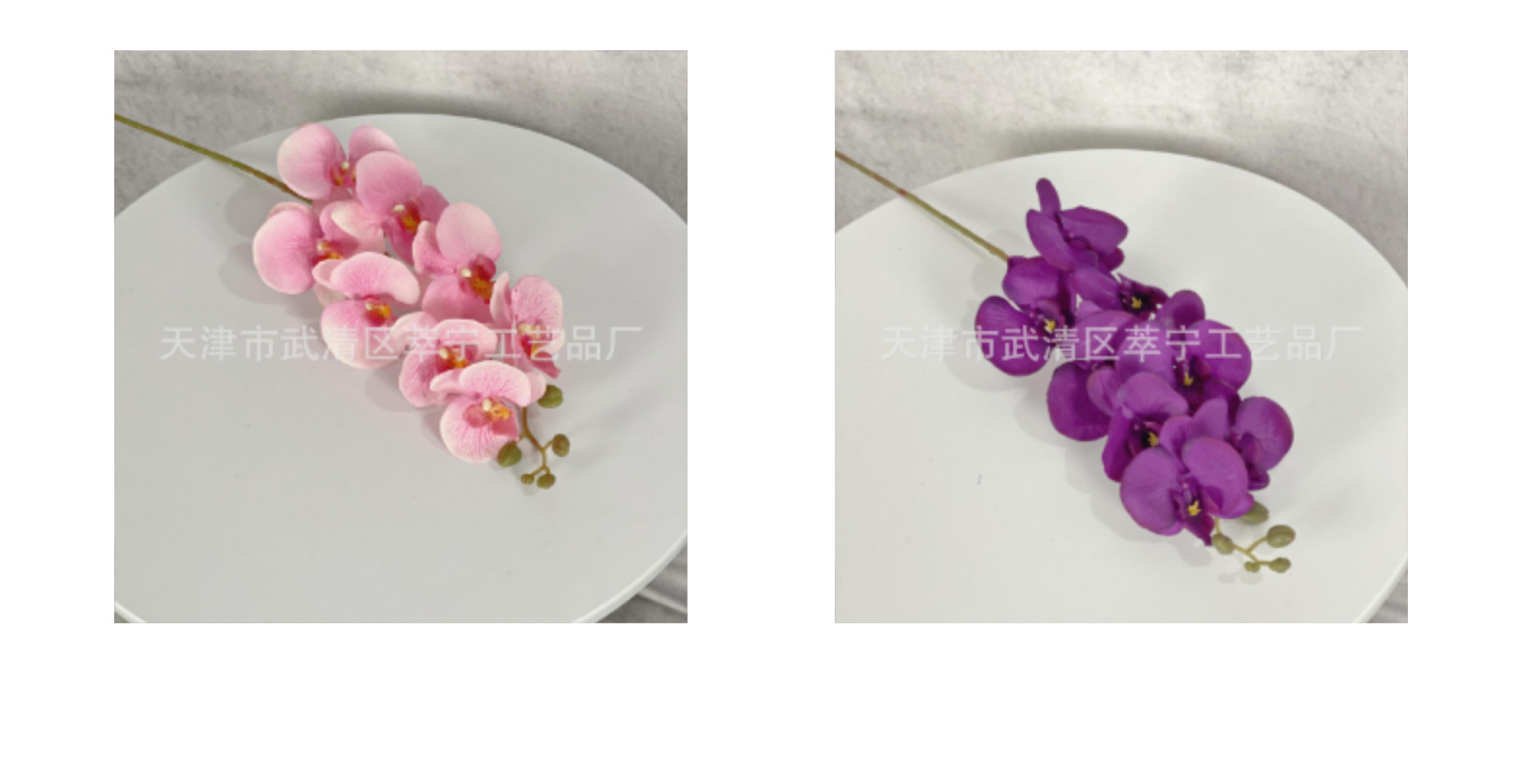 8头显纹桃皮绒蝴蝶兰仿真花婚庆插花家居装饰客厅摆件跨境厂家详情12