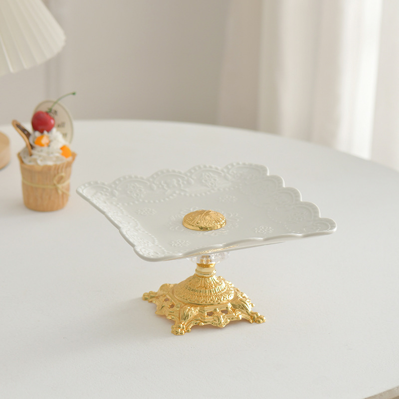 跨境简约果盘客厅茶几家糖果盘蛋糕底轻奢时尚工艺品摆件厂家批发详情6