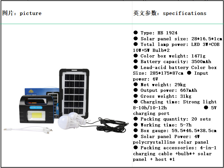 Solar lamps, household small system lighting, tent emergency camping lamps, portable outdoor power generation small system lamps pic 25