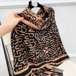 新款秋冬拼接加厚千鸟格仿羊绒ins潮流围巾女初秋百搭披肩现货详情15